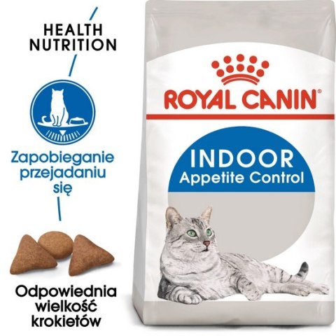Royal Canin Indoor Appetite Control karma sucha dla kotów dorosłych, przebywających w domu, domagających się jedzenia 2kg
