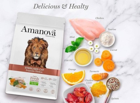 Amanova Cat Sterilised Exquisite Chicken - kurczak 1,5kg