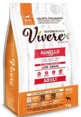Vivere Maxi Adult Lamb 3kg Karma Monobiałkowa z Jagnięciną dla dużych ras