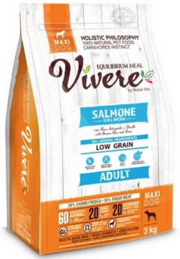 Vivere Maxi Adult Salmon 3kg Karma Monobiałkowa z Łososiem dla dużych ras [termin ważności: 13.07.2026]