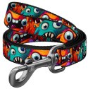 Collar WauDog Nylon Smycz nylonowa M 20mm/200cm, wzór ZĘBATE POTWORY