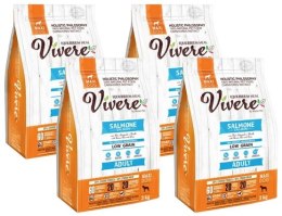 Vivere Maxi Adult Salmon 12kg (4x3kg) Karma Monobiałkowa z Łososiem dla dużych ras [termin ważności: 13.07.2026]