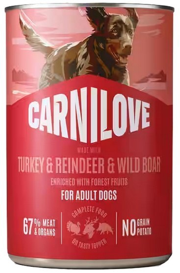 Carnilove Dog Turkey & Reindeer & Wildboar Adult - indyk, renifer i dzik puszka 400g