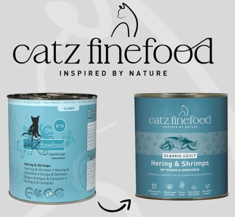 Catz Finefood Classic N.13 Śledź i Krewetki puszka 800g
