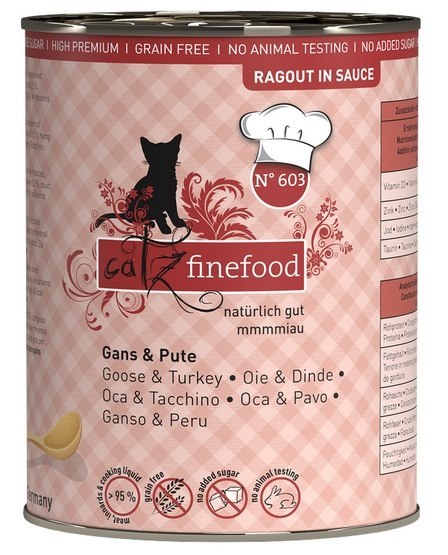 Catz Finefood Ragout in Sauce Gęś i Indyk (N.603) puszka 380g