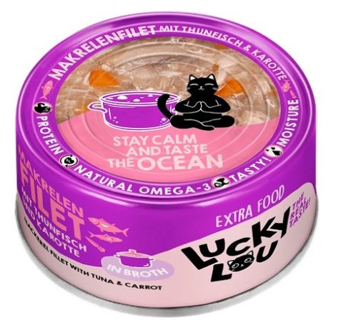 Lucky Lou Extrafood Makrela i tuńczyk w bulionie puszka 70g