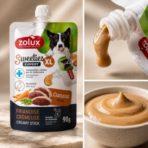 Zolux Sweeties XL Kremowy przysmak dla psa - kaczka 90g